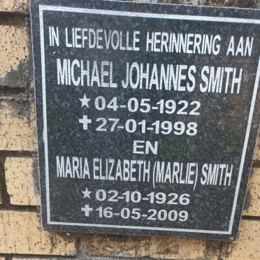 SMITH Michael Johannes 1922-1998 & Maria Elizabeth 1926-2009