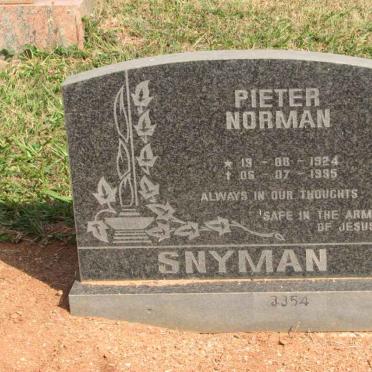 SNYMAN Pieter Norman 1924-1985