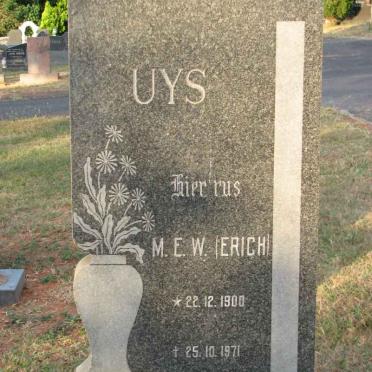 UYS M.E.W. 1900-1971
