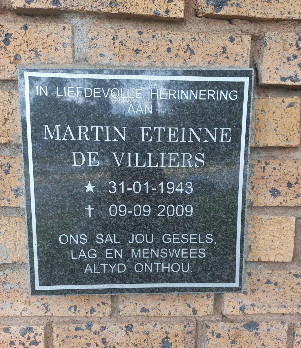 VILLIERS Martin Eteinne, de 1943-2009