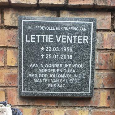 VENTER Lettie 1956-2018