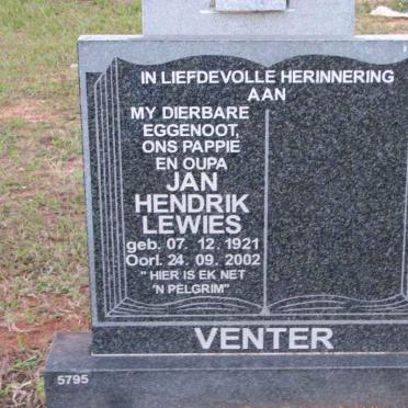 VENTER Jan Hendrik Lewies 1921-2002