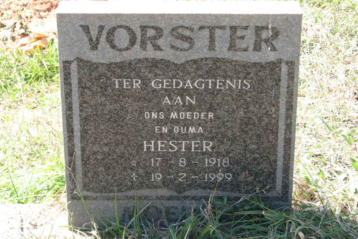 VORSTER Hester 1918-1999
