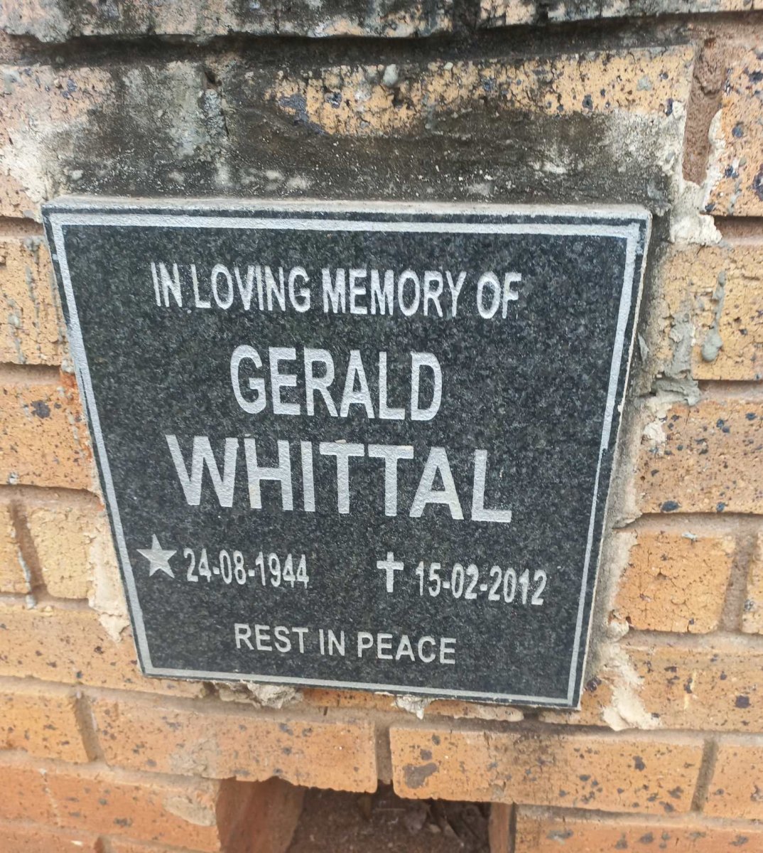 WHITTAL Gerald 1944-2012