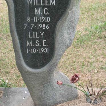 WILLEMSE Willem M.C. 1910-1986 &amp; Lily M.S.E. 1931-