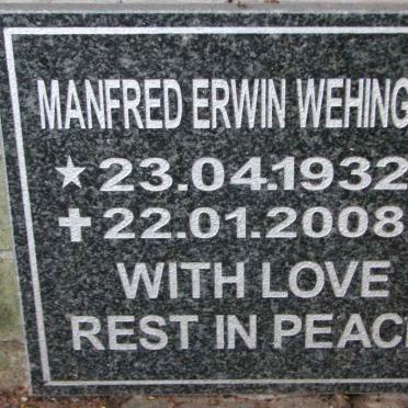 WEHINGER Manfred Erwin 1932-2008