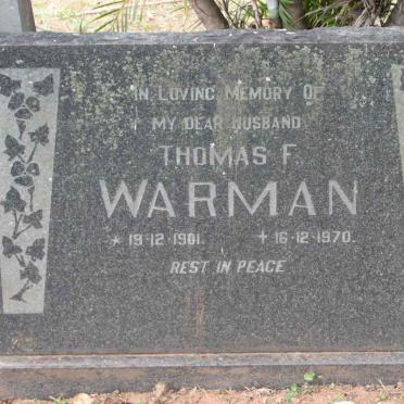 WARMAN Thomas F. 1901-1970