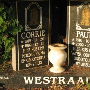 WESTRAAD Paul 1916-2002 &amp; Corrie 1915-1992
