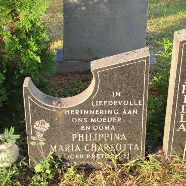 ? Philippina Maria Charlotta nee PRETORIUS 1932-