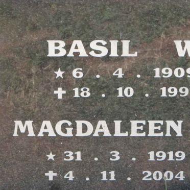 ? Basil W. 1909-1991 &amp; Magdaleen E. 1919-2004