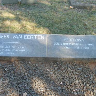 EERTEN Lodewyk Frederim Ary, Westerbeek van 1891-1970 &amp; Berendina HOORNENBORG 1893-1981