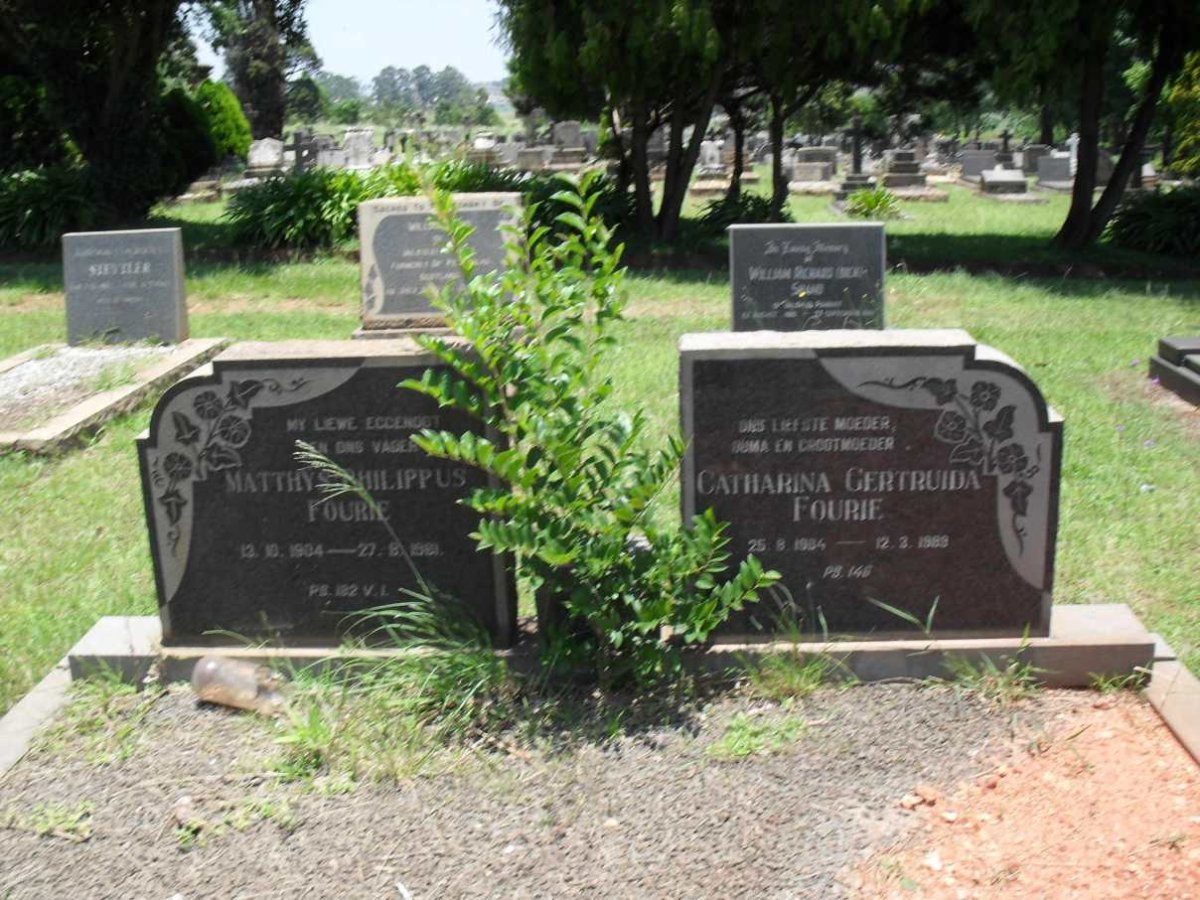 FOURIE Matthys Philippuus 1904-1961 &amp; Catharina Gertruida 1904-1989