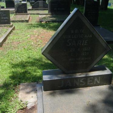 JANSEN Sarie 1922-1979