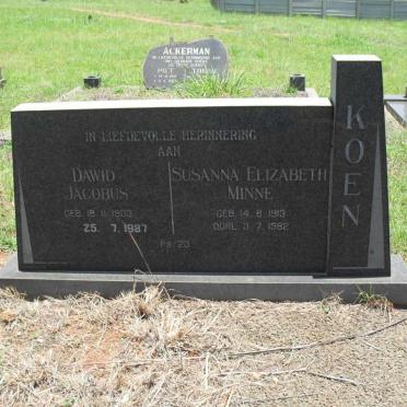 KOEN Dawid Jacobus 1903-1987 &amp; Susanna Elizabeth MINNE 1913-1982