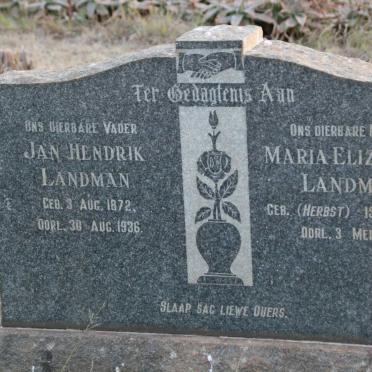 LANDMAN Jan Hendrik 1872-1936 &amp; Maria Elizabeth HERBST 1875-1954