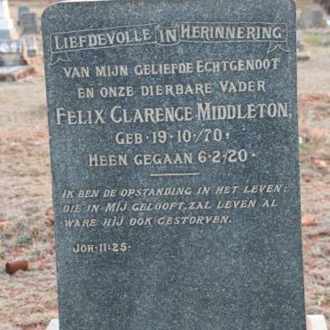 MIDDLETON Felix Clarence 1870-1920