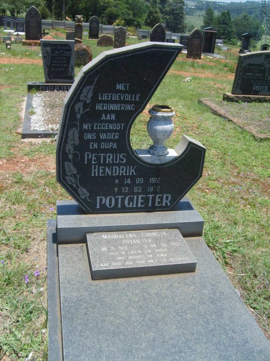 POTGIETER Petrus Hendrik 1912-1972 &amp; Magdalena Cornelia 1929-199