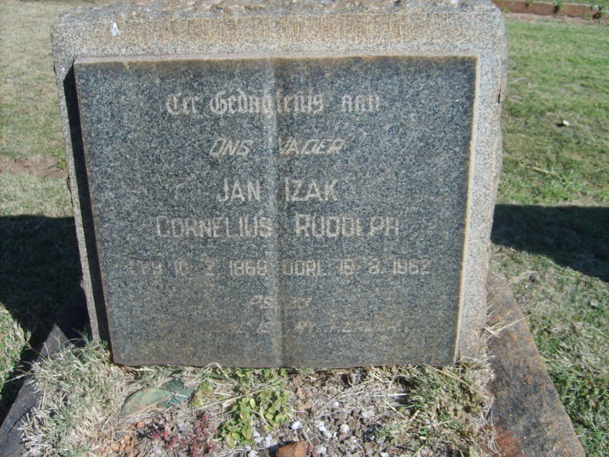 RUDOLPH Jan Izak Cornelius 1869-1962