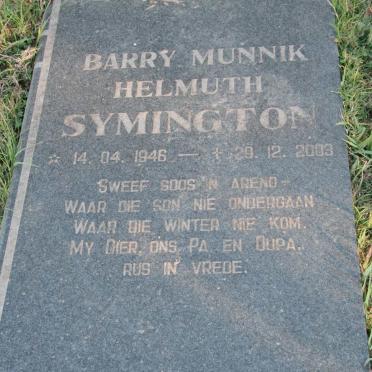 SYMINGTON Barry Munnik Helmuth 1946-2003