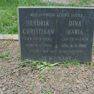 WINNAAR Hendrik Christiaan, de 1900-1978 &amp; Dina Maria 1908-1980