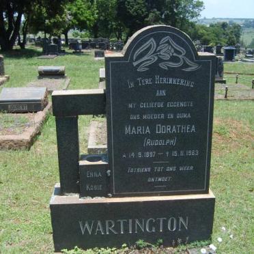 WARTINGTON Maria Dorathea nee RUDOLPH 1897-1963