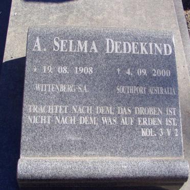 DEDEKIND A. Selma 1908-2000