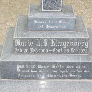 KLINGENBERG Marie J.B. 1900-1972