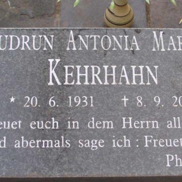 KEHRHAHN Gudrun Antonia Martha 1931-2007
