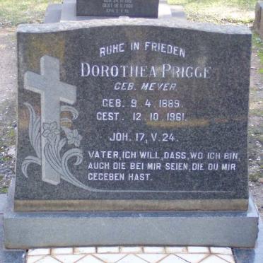 PRIGGE L.M. Dorothea nee MEYER 1889-1961