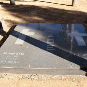 RABE Arthur Karl 1926-1997 &amp; E.E. Dorothea 1926-