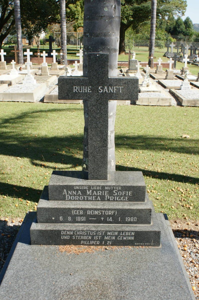 PRIGGE Anna Marie Sophie Dorothea nee REINSTORF 1891-1980
