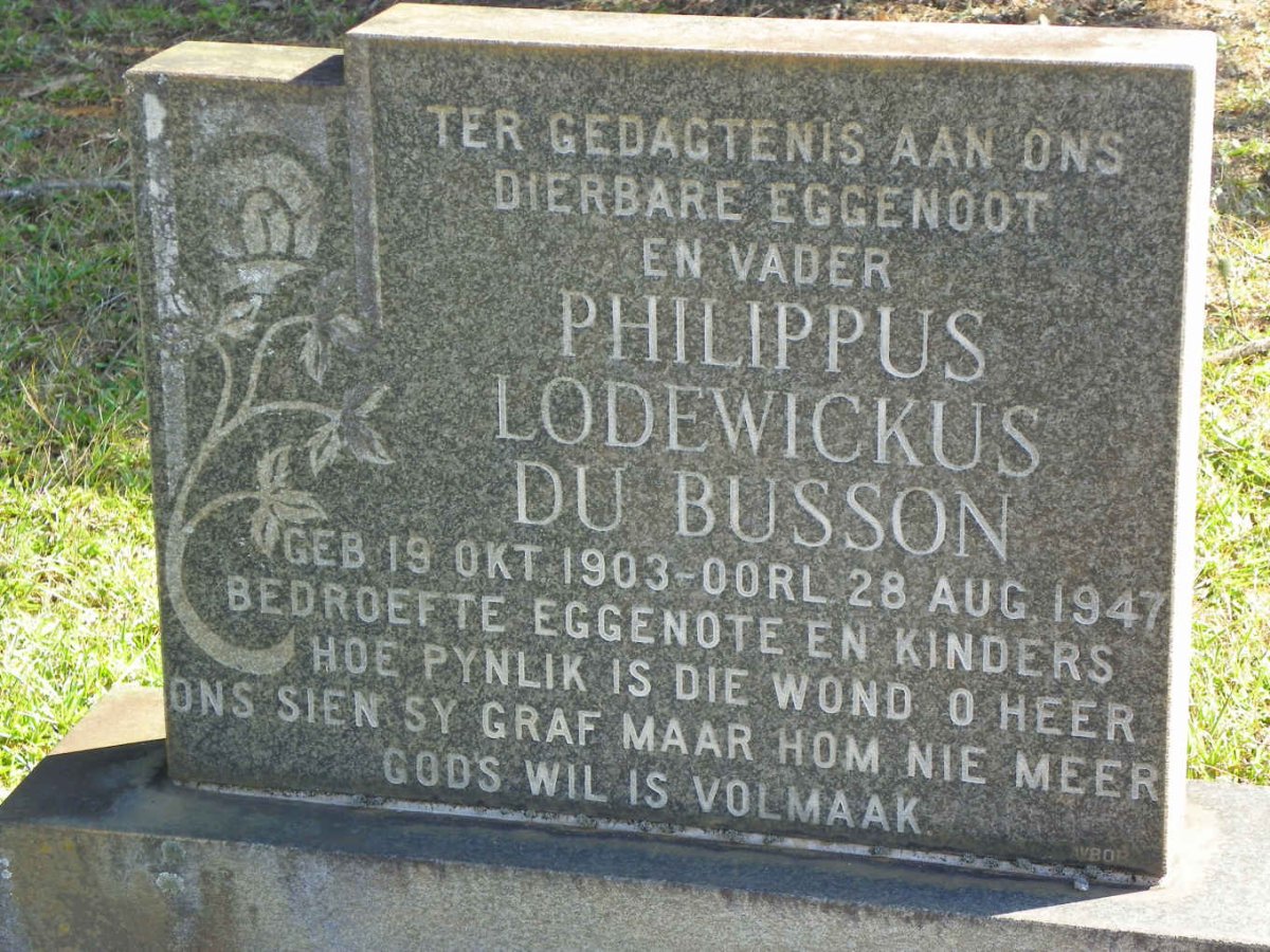 BUSSON Philippus Lodewickus, du 1903-1947