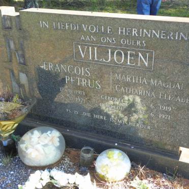 VILJOEN Francois Petrus 1913-1971 &amp; Martha Magdalena Catharina Elizabeth 1919-1971