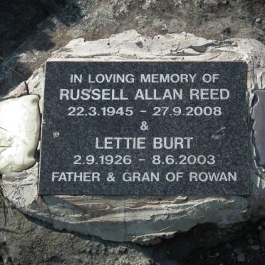 REED Russell Allan 1945-2008 :: REED Lettie Burt 1926-2003