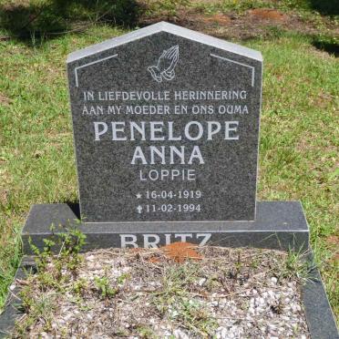BRITZ Penelope Anna 1919-1994