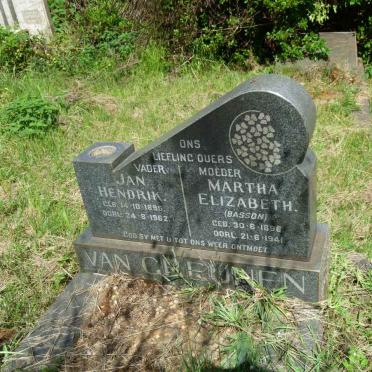 GREUNEN Jan Hendrik, van 1895-1962 &amp; Martha Elizabeth BASSON 1896-1941 