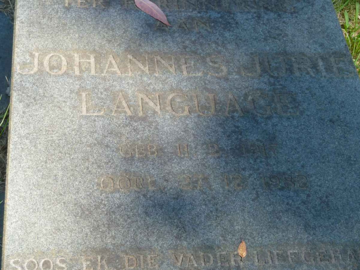 LANGUAGE Johannes Jurie 1917-1982