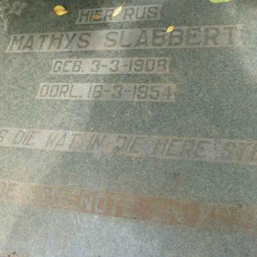SLABBERT Mathys 1908-1954