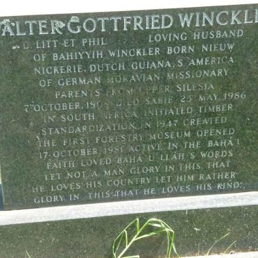 WINCKLER Walter Gottfried 1908-1986