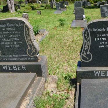 WEBER Frans Julius 1908-1980 &amp; Sarah Jacoba Magrietha JOUBERT 1912-1969
