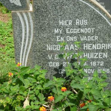 WESTHUIZEN Nicolaas Hendrik, v.d. 1872-1956