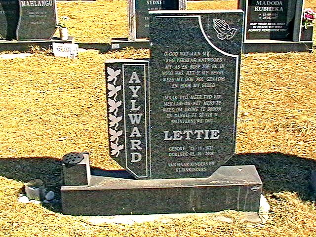 AYLWARD Lettie 1932-2008
