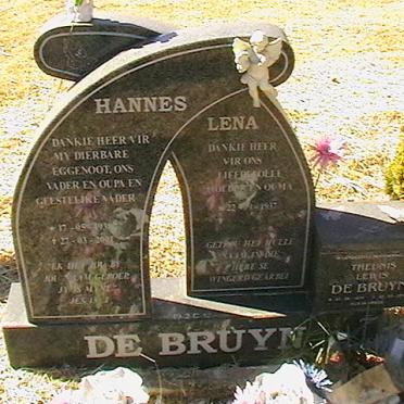 BRUYN Hannes, de 1939-2001 &amp; Lena 1937- :: DE BRUYN Theunis Lewis