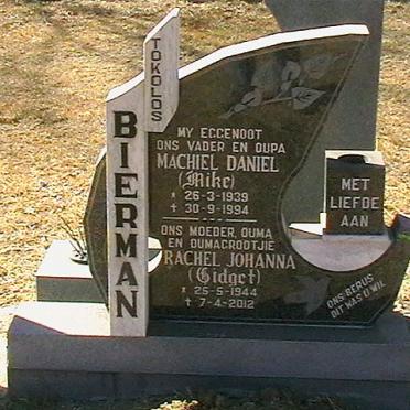 BIERMAN Machiel Daniel 1939-1994 &amp; Rachel Johanna 1944-2012