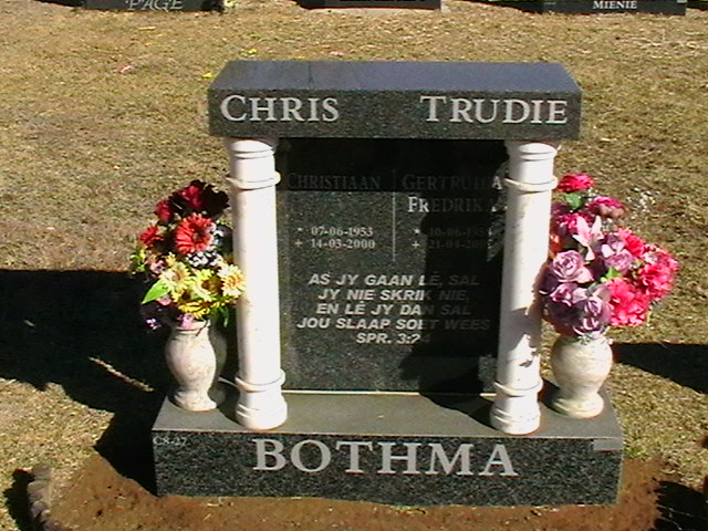 BOTHMA Chris 1953-2000 &amp; Trudie