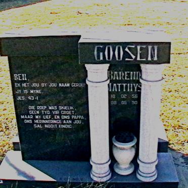 GOOSEN Barend Matthys 1956-1990