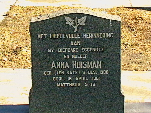 HUISMAN Anna nee TEN KATE 1938-1981