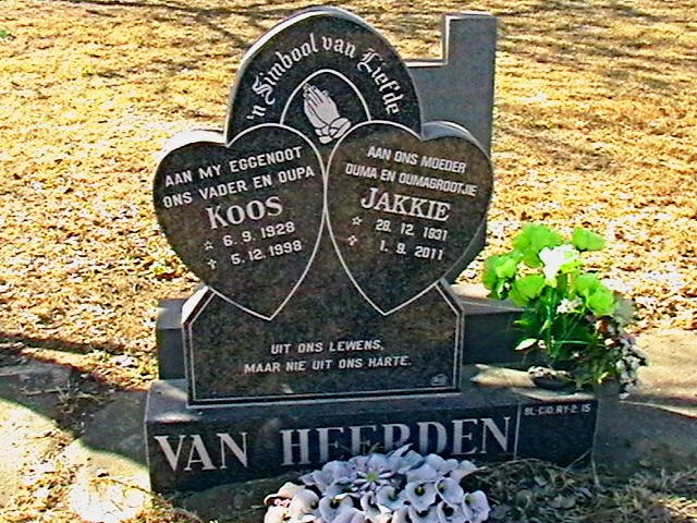HEERDEN Koos, van 1928-1998 &amp; Jakkie 1931-2011