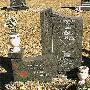 HENNING Jan Hendrik 1916-2006 &amp; Anna Elizabeth 1915-1993