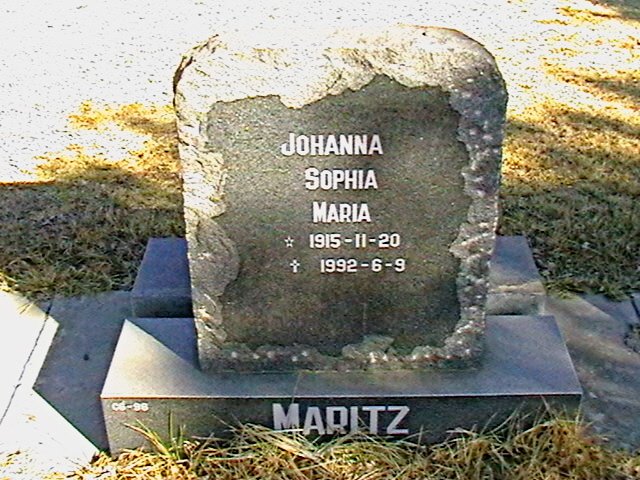 MARITZ Johanna Sophia Maria 1915-1992